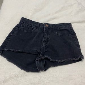 Size 1 black denim shorts